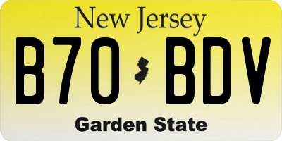 NJ license plate B70BDV