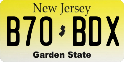 NJ license plate B70BDX