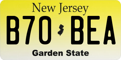 NJ license plate B70BEA