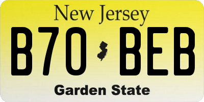 NJ license plate B70BEB