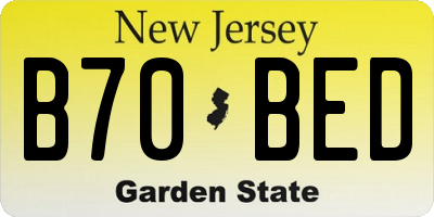 NJ license plate B70BED
