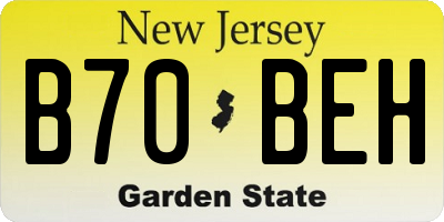 NJ license plate B70BEH
