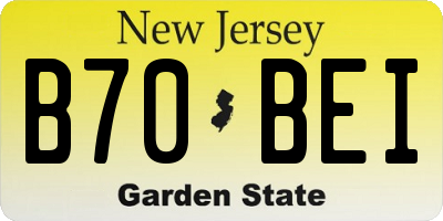 NJ license plate B70BEI