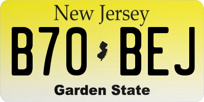NJ license plate B70BEJ