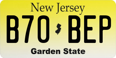 NJ license plate B70BEP