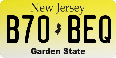 NJ license plate B70BEQ