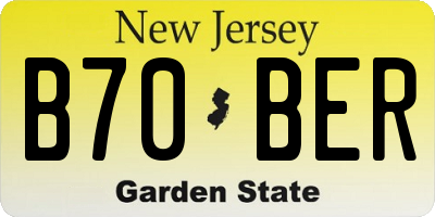 NJ license plate B70BER