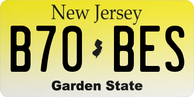NJ license plate B70BES