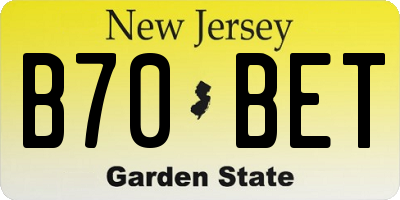 NJ license plate B70BET