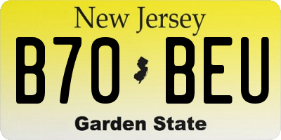 NJ license plate B70BEU