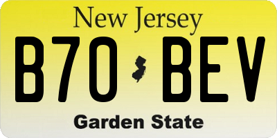 NJ license plate B70BEV