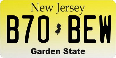 NJ license plate B70BEW