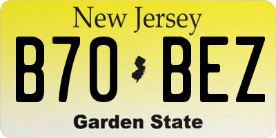 NJ license plate B70BEZ