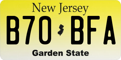 NJ license plate B70BFA