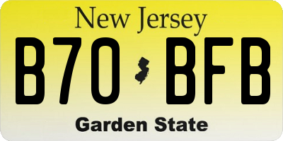 NJ license plate B70BFB