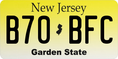 NJ license plate B70BFC