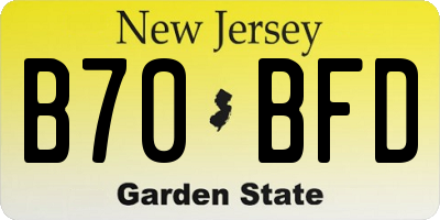 NJ license plate B70BFD