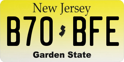 NJ license plate B70BFE