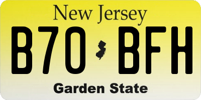 NJ license plate B70BFH
