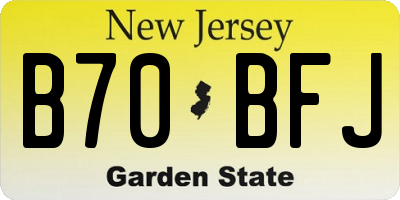 NJ license plate B70BFJ