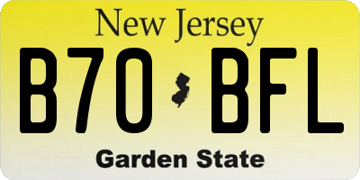 NJ license plate B70BFL
