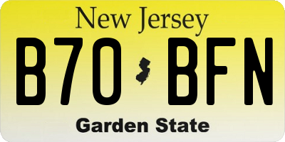 NJ license plate B70BFN
