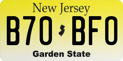 NJ license plate B70BFO