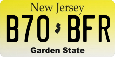 NJ license plate B70BFR