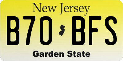 NJ license plate B70BFS