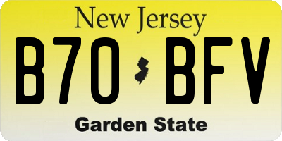 NJ license plate B70BFV