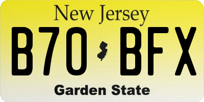 NJ license plate B70BFX