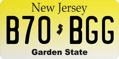NJ license plate B70BGG