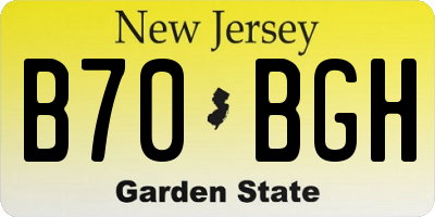 NJ license plate B70BGH