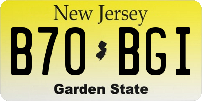 NJ license plate B70BGI