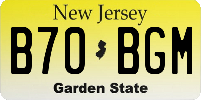 NJ license plate B70BGM