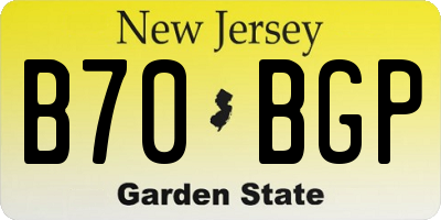 NJ license plate B70BGP