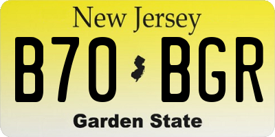 NJ license plate B70BGR