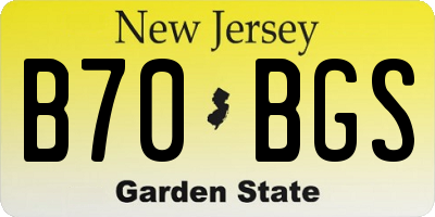 NJ license plate B70BGS