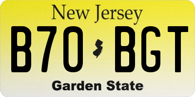NJ license plate B70BGT