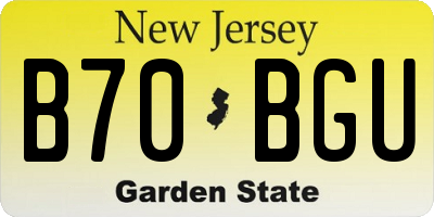 NJ license plate B70BGU