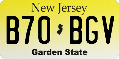 NJ license plate B70BGV