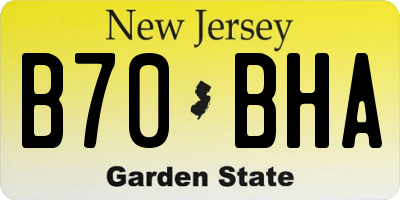NJ license plate B70BHA
