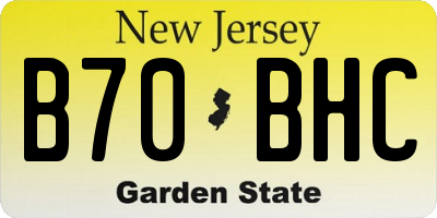 NJ license plate B70BHC