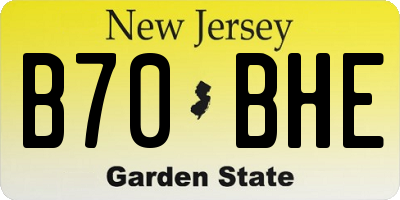 NJ license plate B70BHE