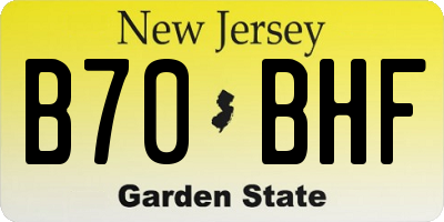 NJ license plate B70BHF