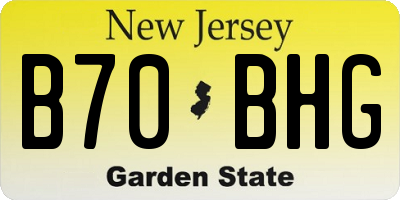 NJ license plate B70BHG