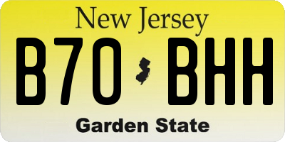 NJ license plate B70BHH