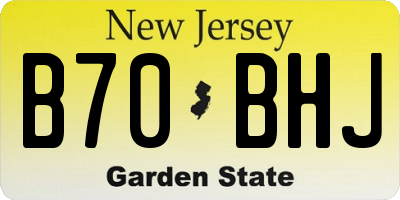 NJ license plate B70BHJ