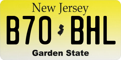 NJ license plate B70BHL