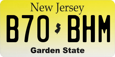 NJ license plate B70BHM